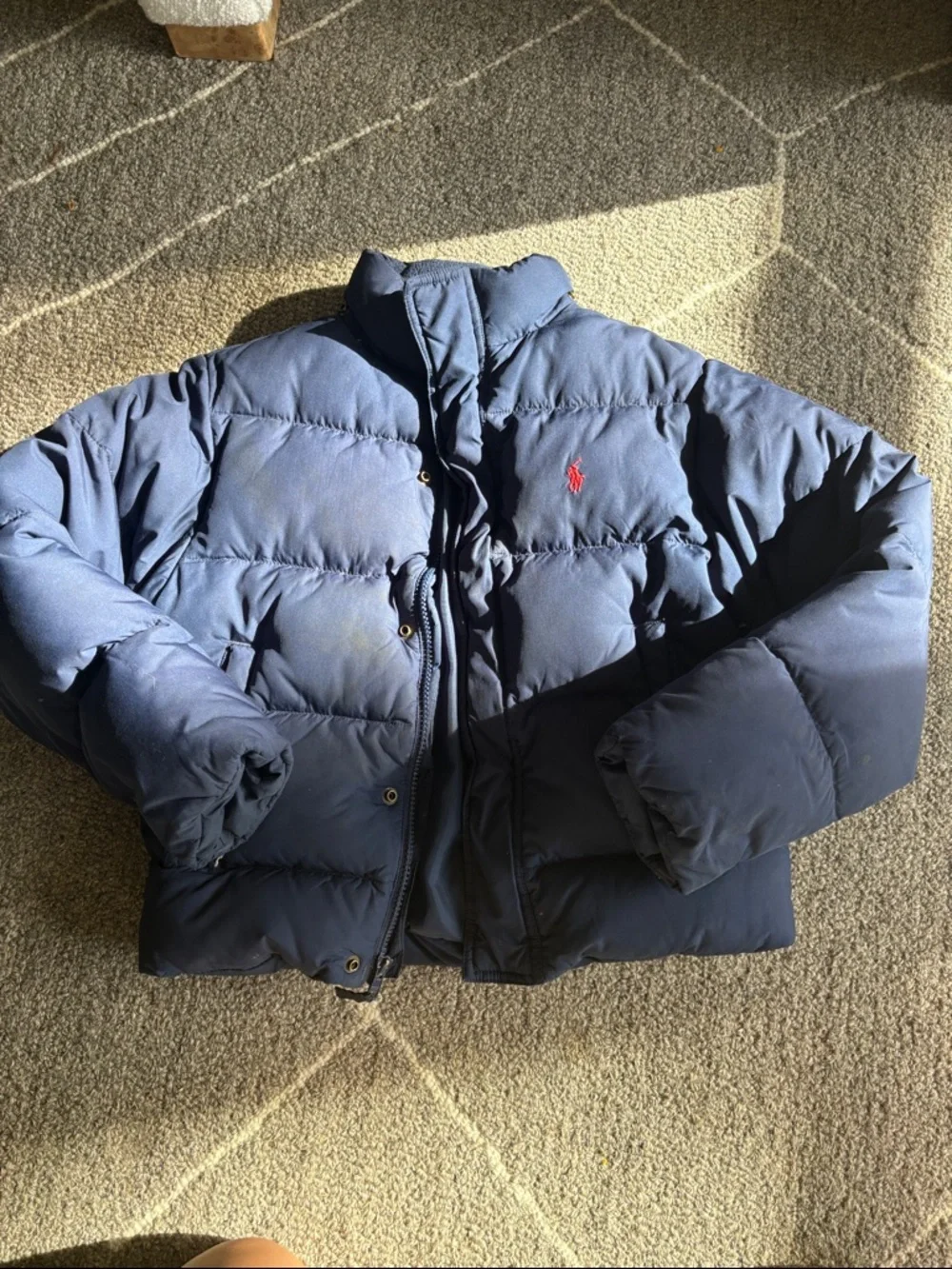 Polo Ralph Lauren Kids Navy Blue Quilted Puffer Jacket boys size 8/10